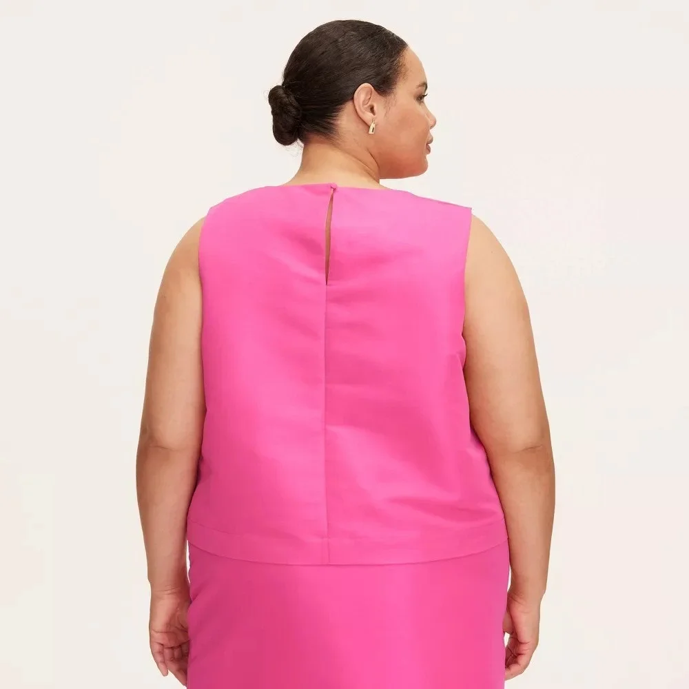 Kate Spade x Target 2X Pink Bow Shell Tank Top Shirt Blouse 2XL Plus Extra Large